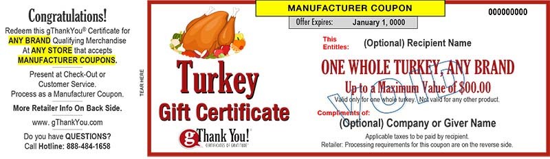 View of gThankYou Turkey Gift Certificate