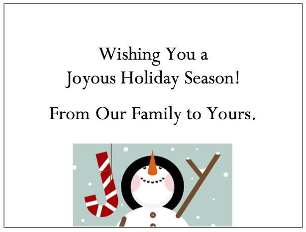 gThankYou! Joyful Snowman Enclosure Card
