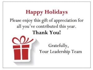 Successful employee gift-giving starts with a sincere note of thanks!