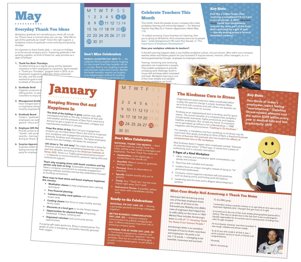 Pages from "2017 Employee Recognition Calendar" - Download Now!