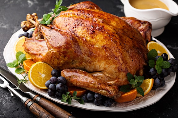 turkey on a platter.