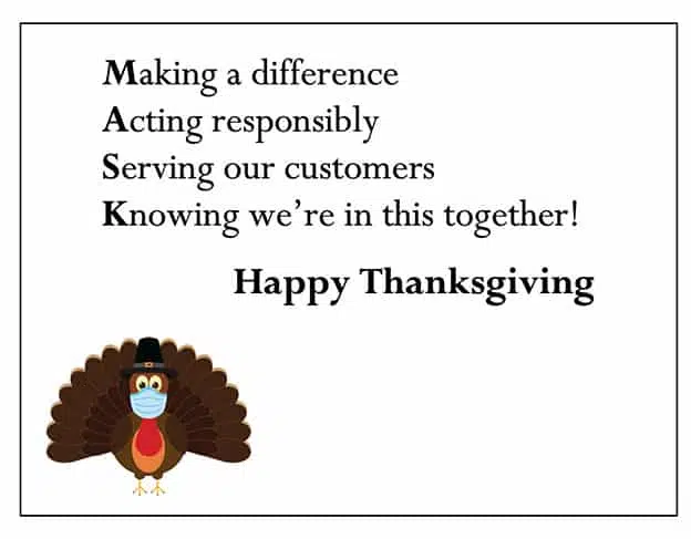 "Masked Turkey" - Thanksgiving Card Designs