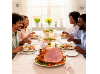 Family who used Ham gift certificate for dinner