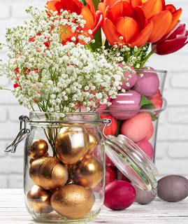 Employee recognition fun with Easter decor.