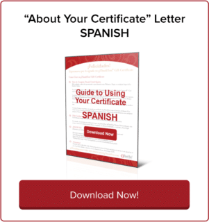 Spanish instructions for gThankYou Gift Certificates